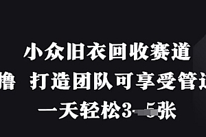 小众旧衣回收赛道,纯零撸 打造团队可享受管道收益,一天轻松3张