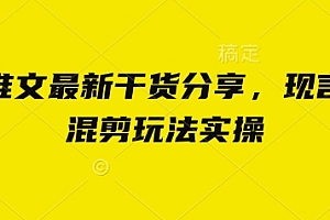 小说推文最新干货分享,现言剧情混剪玩法实操