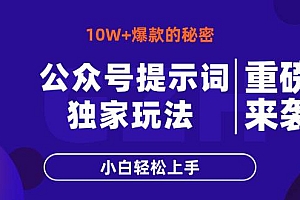 (14364期)公众号提示词玩法,10W+爆文最简单快速的方法,小白轻松上手