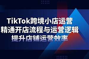 (14369期)TikTok跨境小店运营,精通开店流程与运营逻辑,提升店铺运营效率