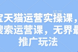 淘宝天猫运营实操课,新品搜索运营课,无界最新推广玩法