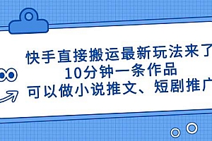 (14450期)快手直接搬运最新玩法来了,10分钟一条作品,可以做小说推文、短剧推广…