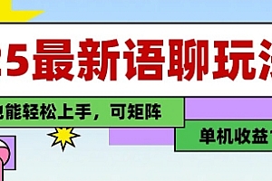 25年最新语聊玩法,纯手工,单机收益100+,小白也能轻松上手,可矩阵操作