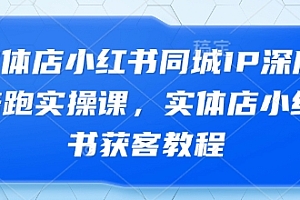 实体店小红书同城IP深度陪跑实操课,实体店小红书获客教程