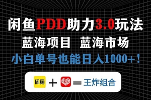 (14516期)闲鱼卖拼多多助力项目,蓝海市场新手也能单号日入1000+