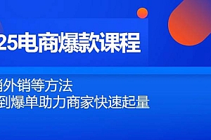 (14644期)2025电商爆款课程,内销外销等方法,从0到爆单助力商家快速起量