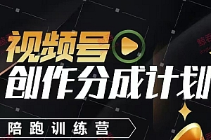 视频号创作分成计划陪跑训练营,手把手教会你如何制作视频,细水长流型项目