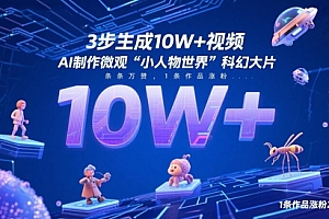 3步生成10W+视频,AI制作微观“小人物世界”科幻大片,条条万赞,1条作品涨粉2.3W