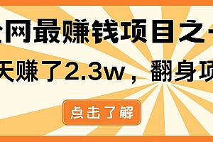 (14723期)暴利项目,每天被动收益1500+,长期管道收益!0成本自己做老板!