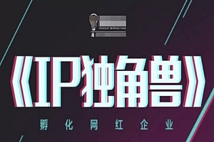 IP独角兽,孵化网红企业,ip教程
