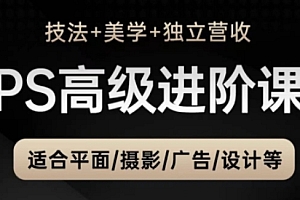 PS高级后期进阶课(技法+美学+独立营收),适合平面摄影广告设计等