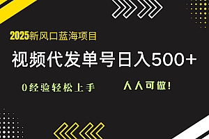 (14749期)2025视频代发蓝海项目:0经验轻松上手,单号日入500+,人人可做!