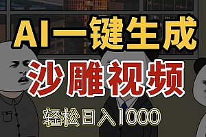(14756期)AI一键生成沙雕视频,一条视频千万播放,轻松日入1000