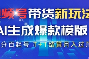 视频号带货新玩法,AI生成,百分百原创爆款模版,百分百起号,高佣商品T+1结算月入过W【揭秘】