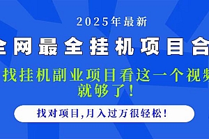 (14804期)2025最全挂机项目合集 找项目看这一个视频就够了,做对项目月入过万很…