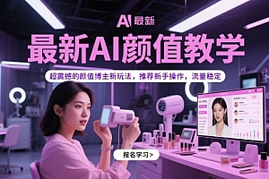 最新AI颜值教学,超震撼的颜值博主新玩法,推荐新手操作,流量稳定