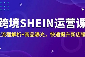 (14832期)跨境SHEIN运营课,全流程解析+商品曝光,快速提升新店销量