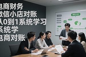 电商财务微信小店对账,从0到1系统学习电商对账