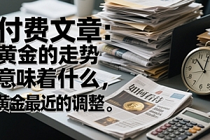 付费文章:黄金的走势意味着什么,如何看待黄金最近的调整