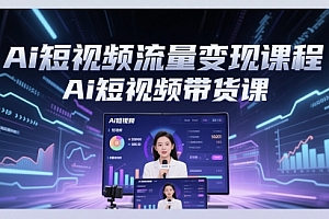 Ai短视频流量变现课程,Ai短视频带货课