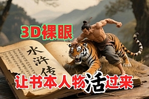 书本人物裸眼3D视频,新的玩法,流量超猛,保姆级教程