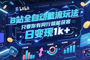 B站全自动截流玩法只要你有同行就能获客,日变现1k+【揭秘】