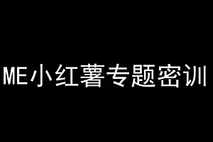 ME小红薯专题密训-小红书电商教程
