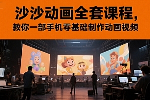 沙沙动画全套课程,教你一部手机零基础制作动画视频