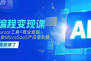 (15063期)AI编程变现课:掌握Cursor工具+商业变现,一年学会MicroSaaS产品全流程