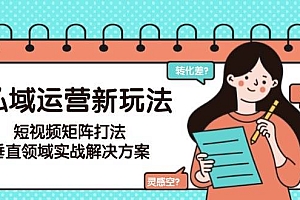 (15069期)私域运营新玩法,短视频矩阵打法,垂直领域实战解决方案(更新6月)