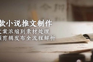 (15098期)爆款小说推文制作,从文案浓缩到素材处理,视频剪辑发布全流程解析