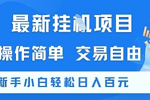 最新挂G项目,操作简单,交易自由,新手小白轻松日入100+【揭秘】