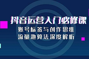 (15149期)抖音运营入门必修课,账号标签与创作思维,流量池算法深度解析