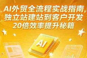 AI外贸全流程实战指南,独立站建站到客户开发,20倍效率提升秘籍(更新6月)