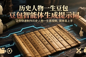 历史人物一生豆包智能体生成提示词,让你快速制作历史人物一生类视频,简单易上手