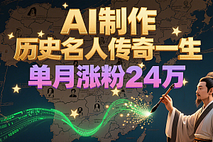 暴力起号!用AI制作历史名人传奇一生,单月涨粉24万,涨粉+变现赛道黑马来了
