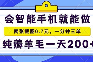 (15209期)2025年零撸手机项目 二十秒一单 纯薅羊毛 一天200+做就有