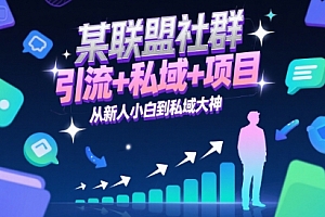 某联盟社群,引流+私域+项目,从新人小白到私域大神