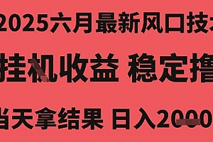 2025六月最新风口技术,无人挂G撸礼物,长期稳定 一个小时收益2k+,小白当天拿结果【揭秘】