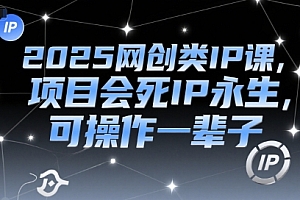 2025网创类IP课,项目会死IP永生,可操作一辈子