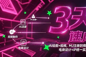 (15245期)3天速成AI绘图+视频,MJ注册到商业应用,电商设计+IP统一实战指南