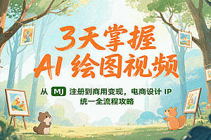 3天掌握AI绘图视频,从MJ 注册到商用变现,电商设计IP统一全流程攻略
