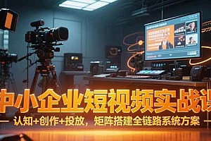 (15249期)中小企业短视频实战课,认知+创作+投放,矩阵搭建全链路系统方案