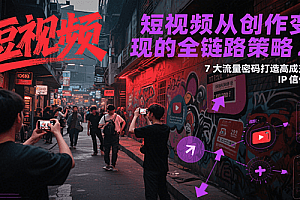 短视频从创作到变现的全链路策略2.0,7大流量密码构建IP信任感打造高成交账号