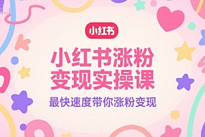 小红书涨粉变现实操课,最快速度带你涨粉变现