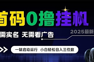首码0撸全自动挂G项目,无需实名无需看广告,小白轻松日入3位数,多号短阵收益无上限【揭秘】