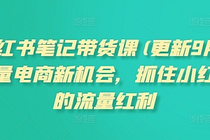 小红书笔记带货课(更新25年6月)流量电商新机会,抓住小红书的流量红利