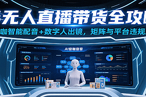半无人直播带货全攻略:AI音咖智能配音+数字人出镜,解决账号矩阵与平台违规难题