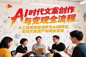 AI时代文案创作与变现全流程,从工具使用者进阶为AI指挥官,实现文案量产与商业变现
