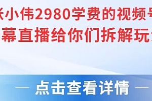 张小伟2980付费额视频号绿幕直播给你们拆解玩法